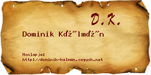 Dominik Kálmán névjegykártya