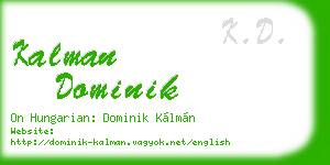 kalman dominik business card