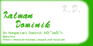 kalman dominik business card